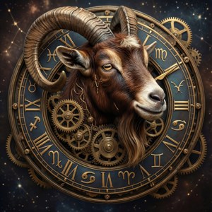 Steampunk Capricorn Clock