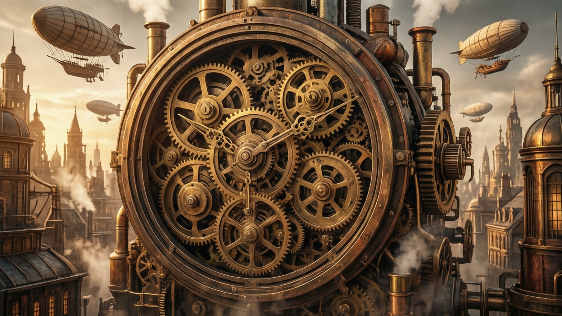 Steampunk Clockwork by Wallpapers.art Studio