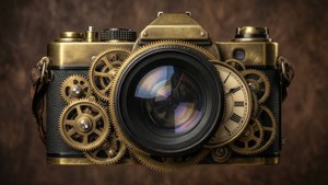 Steampunk Gear Viewfinder Overlay