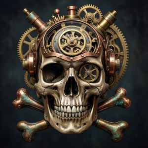 Steampunk Gears Skull