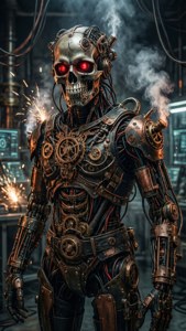 Steampunk Goth Robot