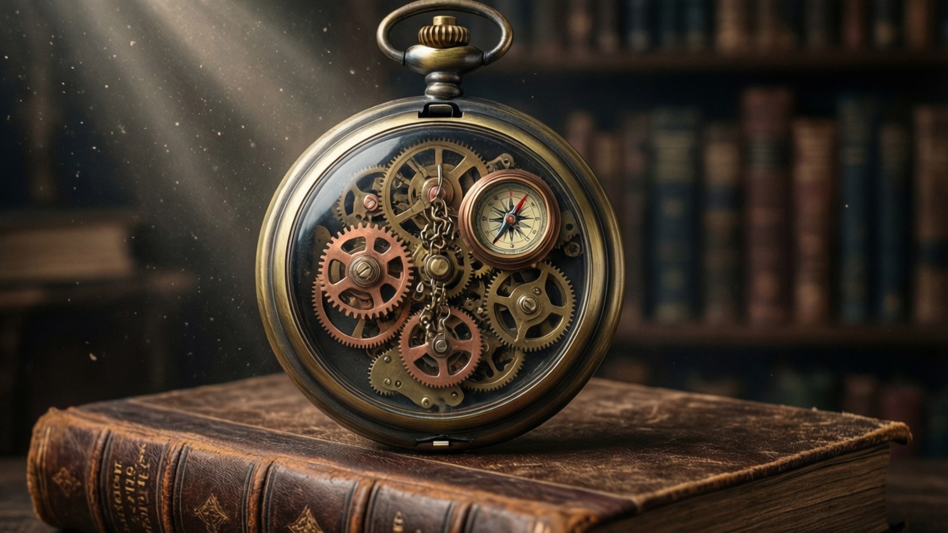 Steampunk Library Gear by Wallpapers.art Studio