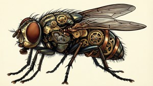 Steampunk Mechanical Fly