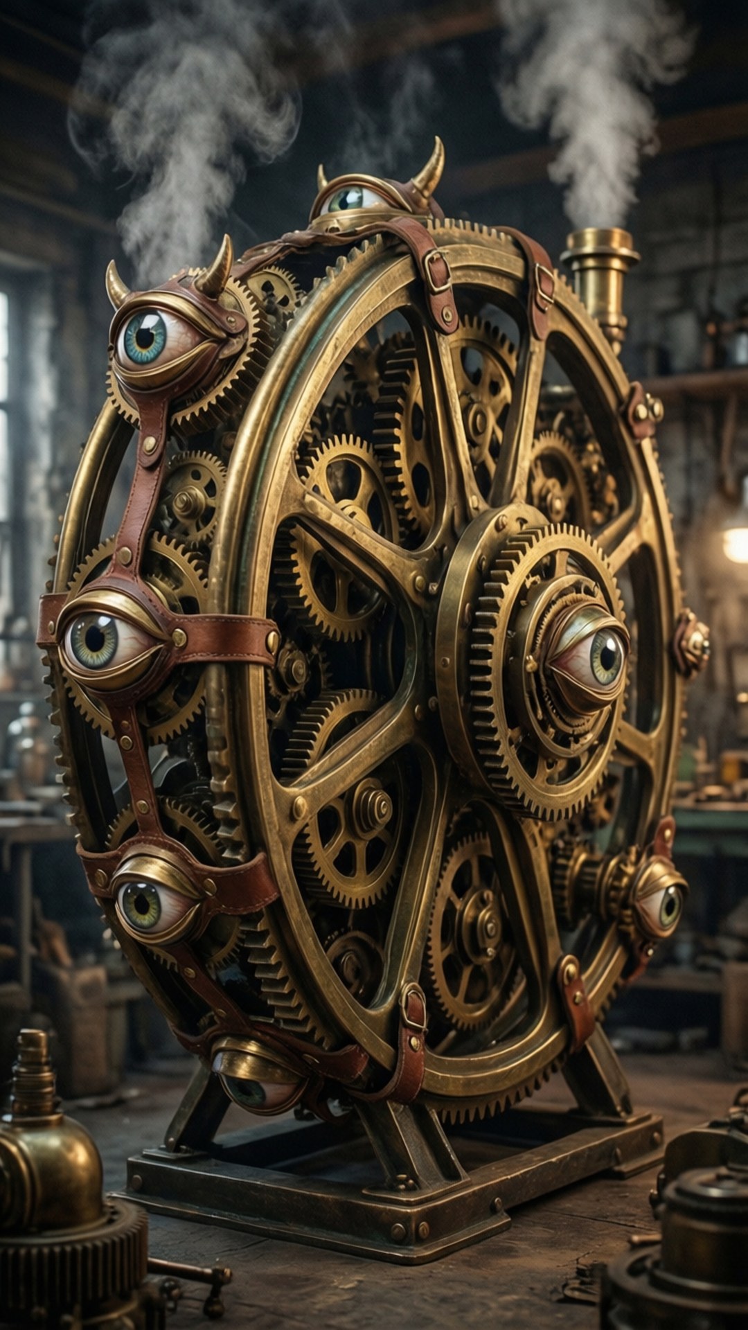 Steampunk Ophanim Machine by Wallpapers.art Studio