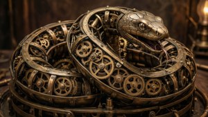 Steampunk Ouroboros Clock