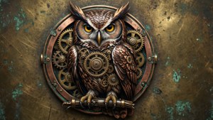 Steampunk Owl Badge