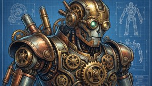 Steampunk Robot Cool Drawing