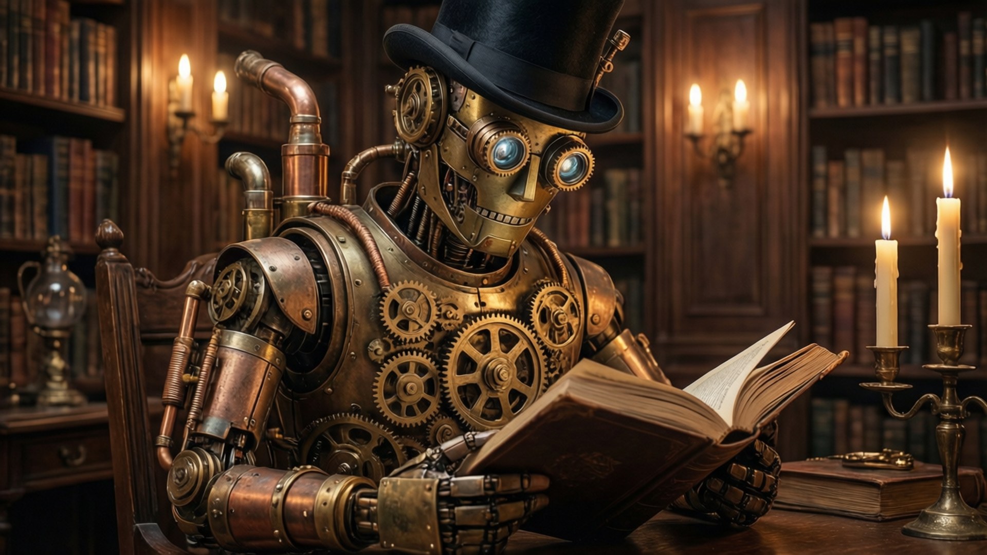 Steampunk Scholar by Wallpapers.art Studio