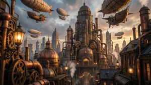 Steampunk Skyline Dusk