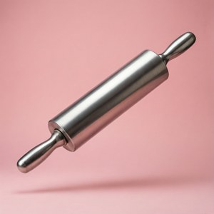 Steel Rolling Pin on Pink