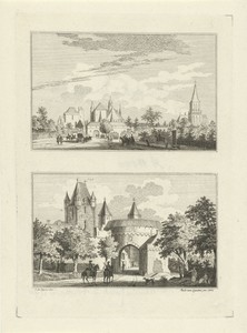 Steenpoort en Leeuwpoort te Emmerik, 1740