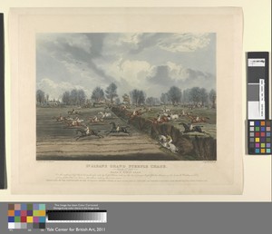 Steeple-chasing [set of six]: St. Albans Grand Steeple Chase. / 8 March 1832. Plate 2. First Leap ...