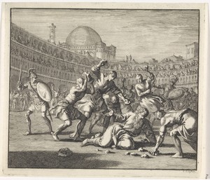 Steniging van de heilige Telemachus