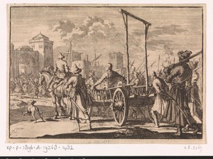 Stenko Radzin wordt met zijn broer Froika op een kar Moskou binnengebracht, 1671
