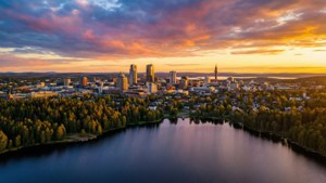 Östersund Golden Hour Skyline