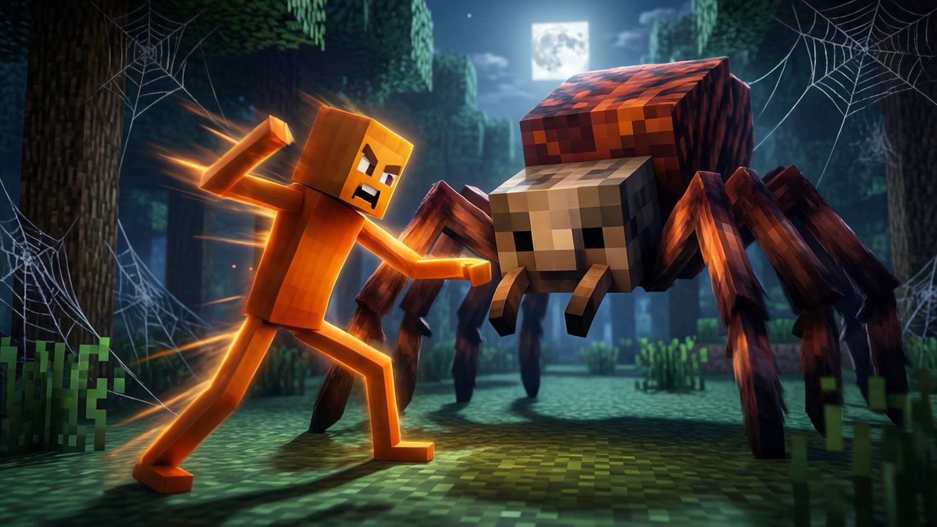 Stickman vs Giant Spider by Wallpapers.art Studio