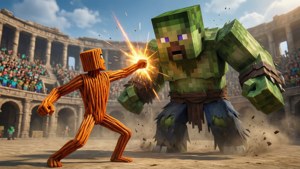 Stickman vs Minecraft Boss