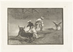Stierenvechters in een arena