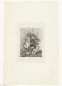 Stilleven van bloemen en vruchten
