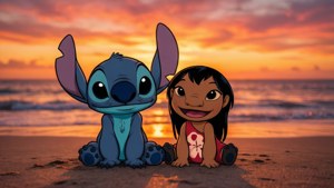 Stitch and Lilo Sunset