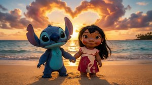 Stitch and Lilo Sunset