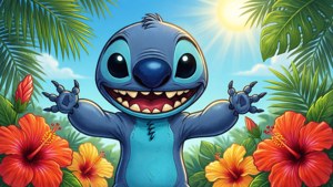 Stitch with Hibiscus Flowers