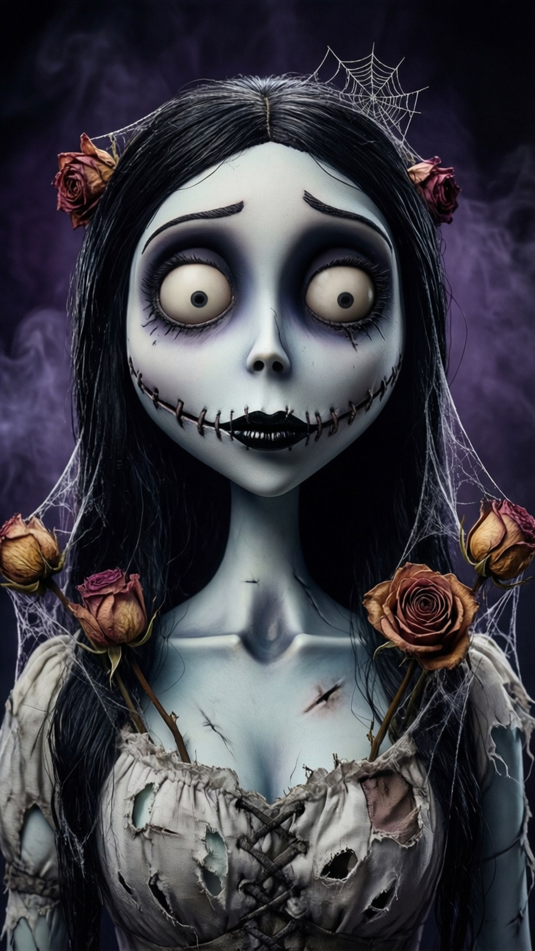 Stitched Smile Portrait by Wallpapers.art Studio