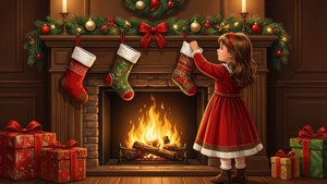 Stocking Hanging Christmas Girl