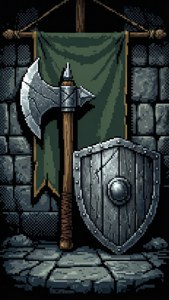 Stone Axe and Shield