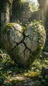 Stone Heart with Vines