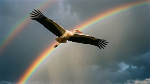 Stork and Rainbow