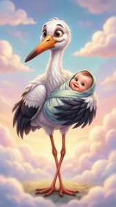 Stork Delivering Baby Bundle