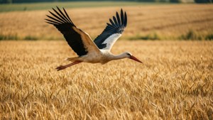 Stork Over Wheat