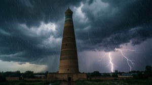 Storm over Burana Tower