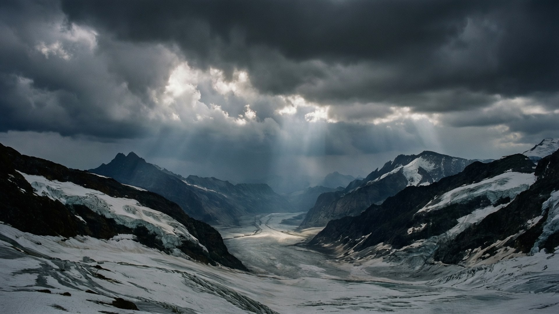 Storm Over Jungfrau by Wallpapers.art Studio