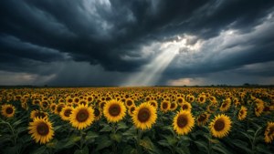 Storm Over Sunflowers