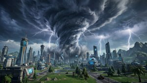 Storm Over Tilted Towers