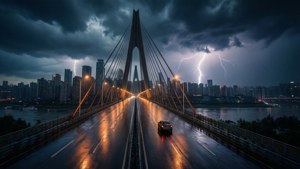 Storm Over Yangtze Bridge