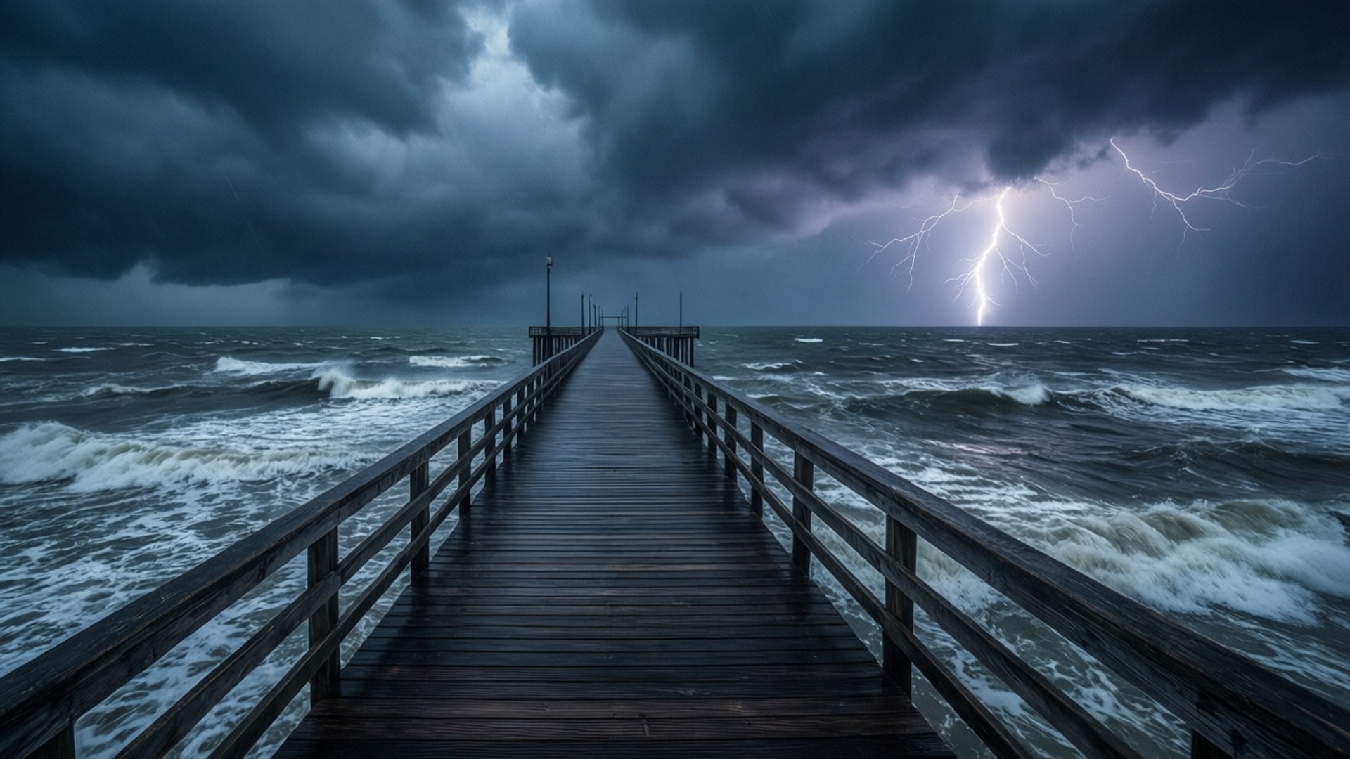 Storm Pier by Wallpapers.art Studio