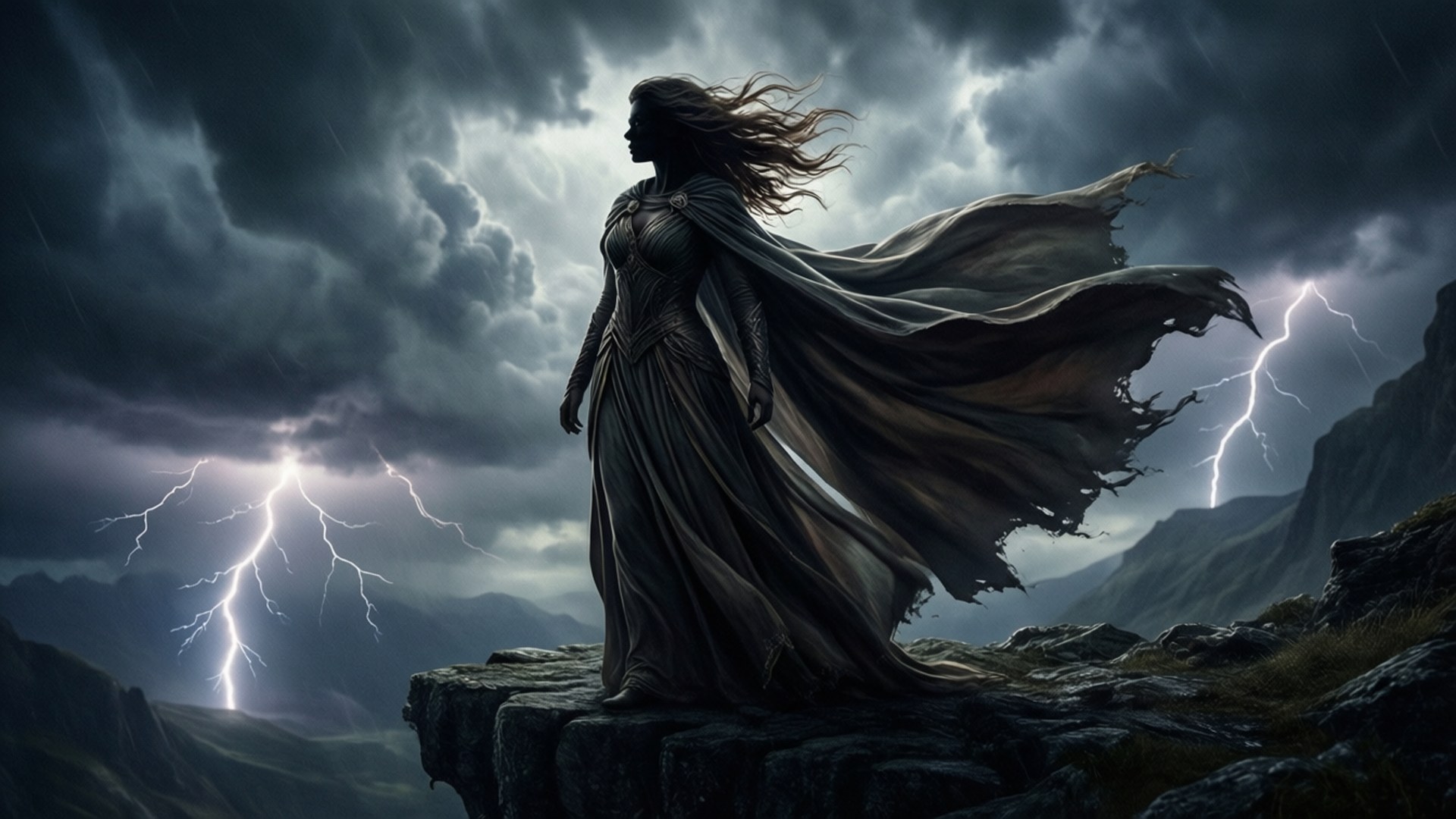 Storm Warrior Silhouette by Wallpapers.art Studio
