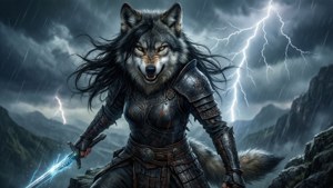 Storm Warrior Wolf Girl