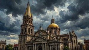 Stormy Cathedral Painting