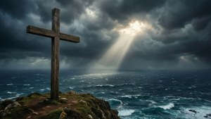 Stormy Cliff Cross