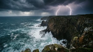 Stormy Cliff Ocean
