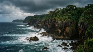 Stormy Coast Cliffs