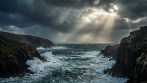 Stormy Coastline Cliffs