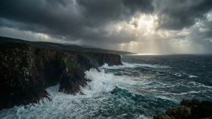 Stormy Coastline Cliffs