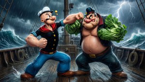 Stormy Fight on Deck