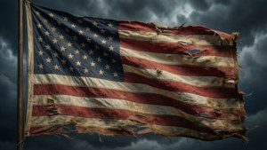 Stormy Flag Close-Up