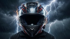 Stormy Helmet Lightning